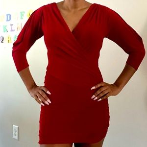 Red mini dress